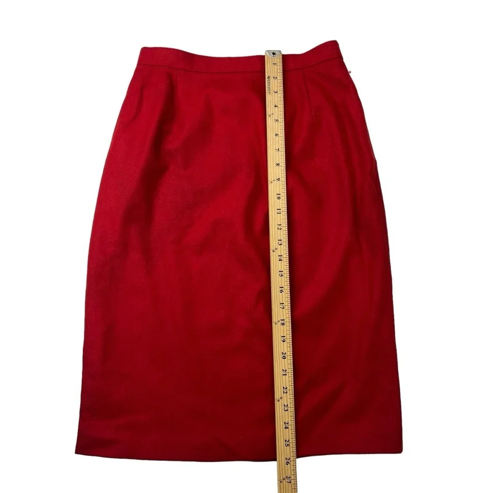 Worthington Women's Size 12 Red A-line Midi Lined Career Wool Classic Skirt NWOT